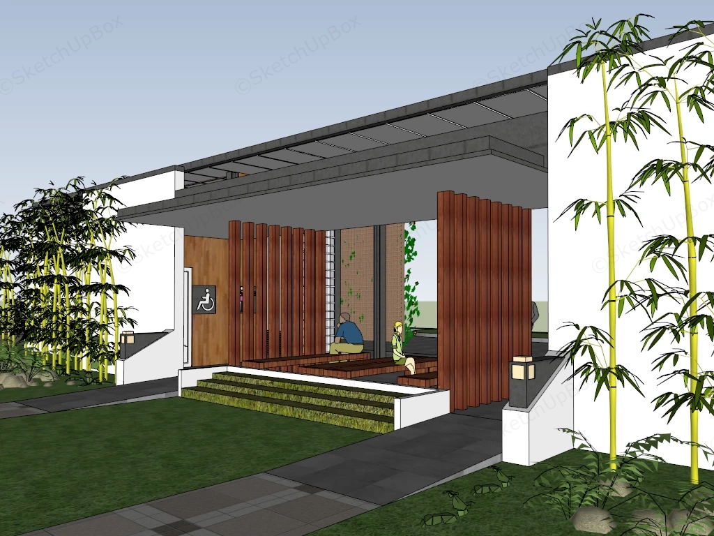 Public Toilet Architecture Design sketchup model preview - SketchupBox