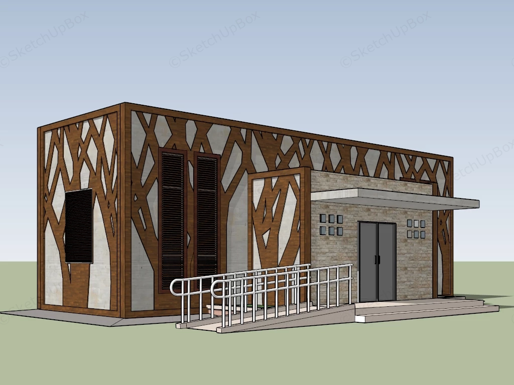 Public Washroom Exterior Design sketchup model preview - SketchupBox