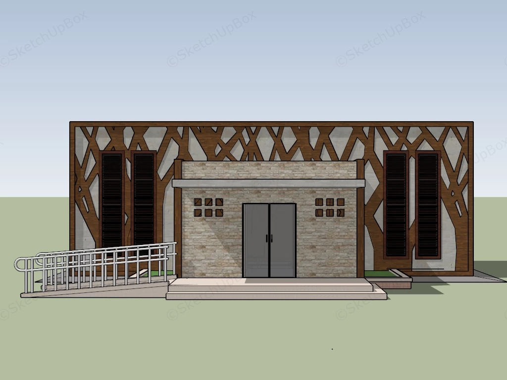 Public Washroom Exterior Design sketchup model preview - SketchupBox