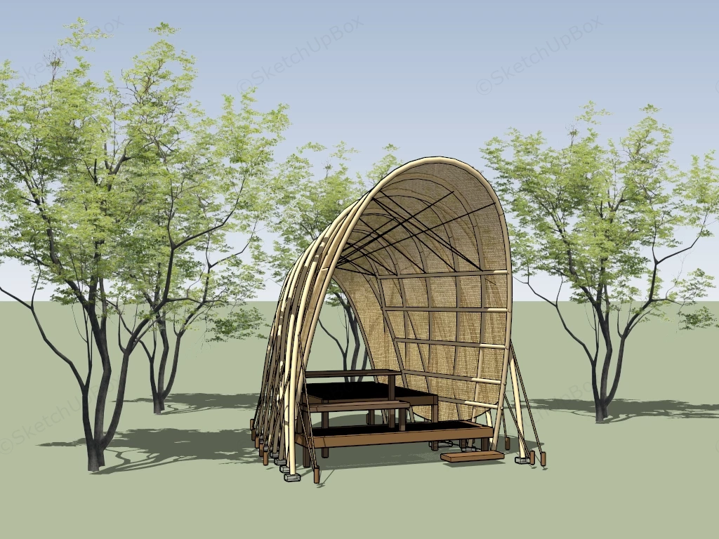 Bamboo Gazebo Design sketchup model preview - SketchupBox