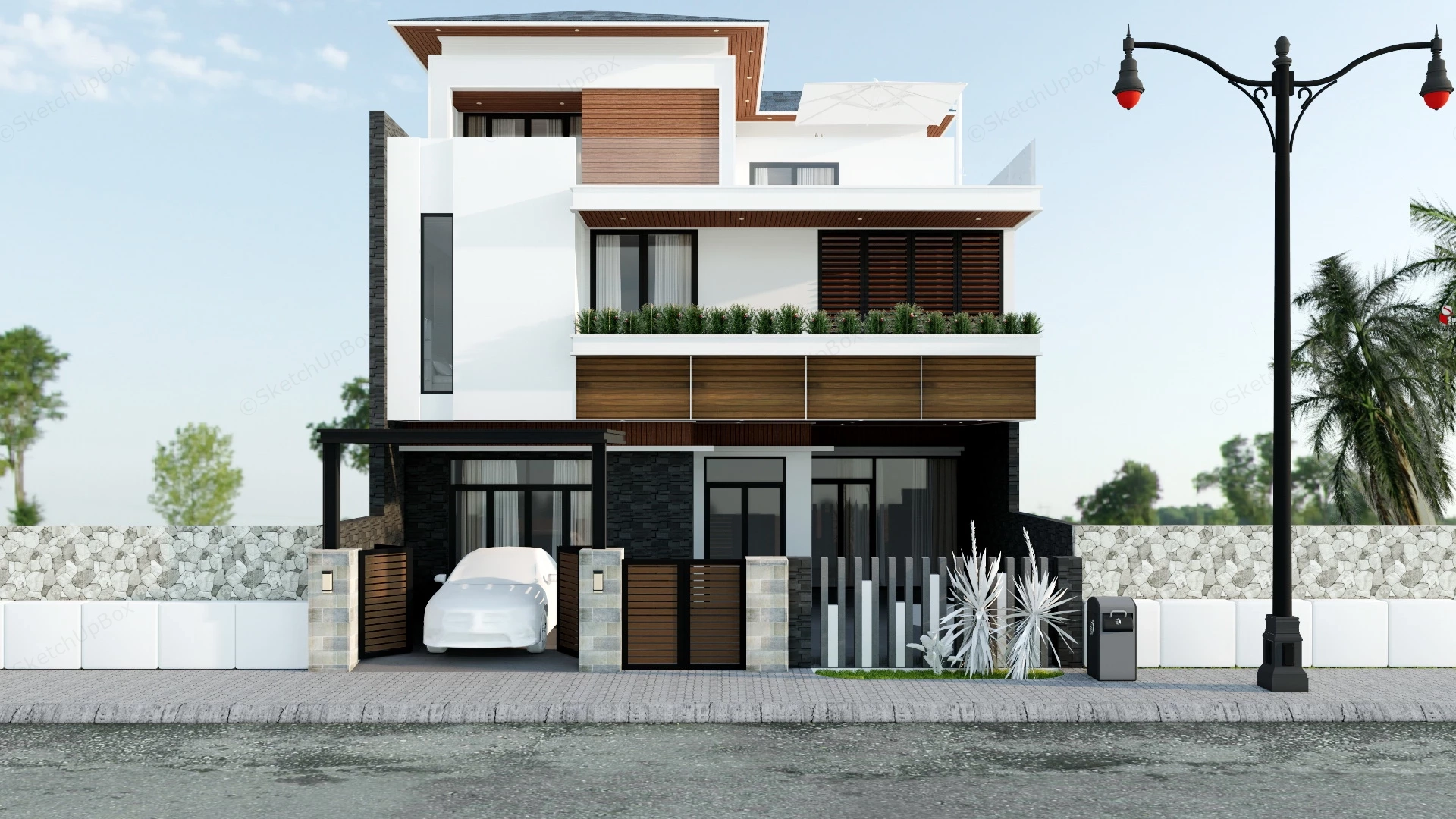 3 Storey House Design sketchup model preview - SketchupBox