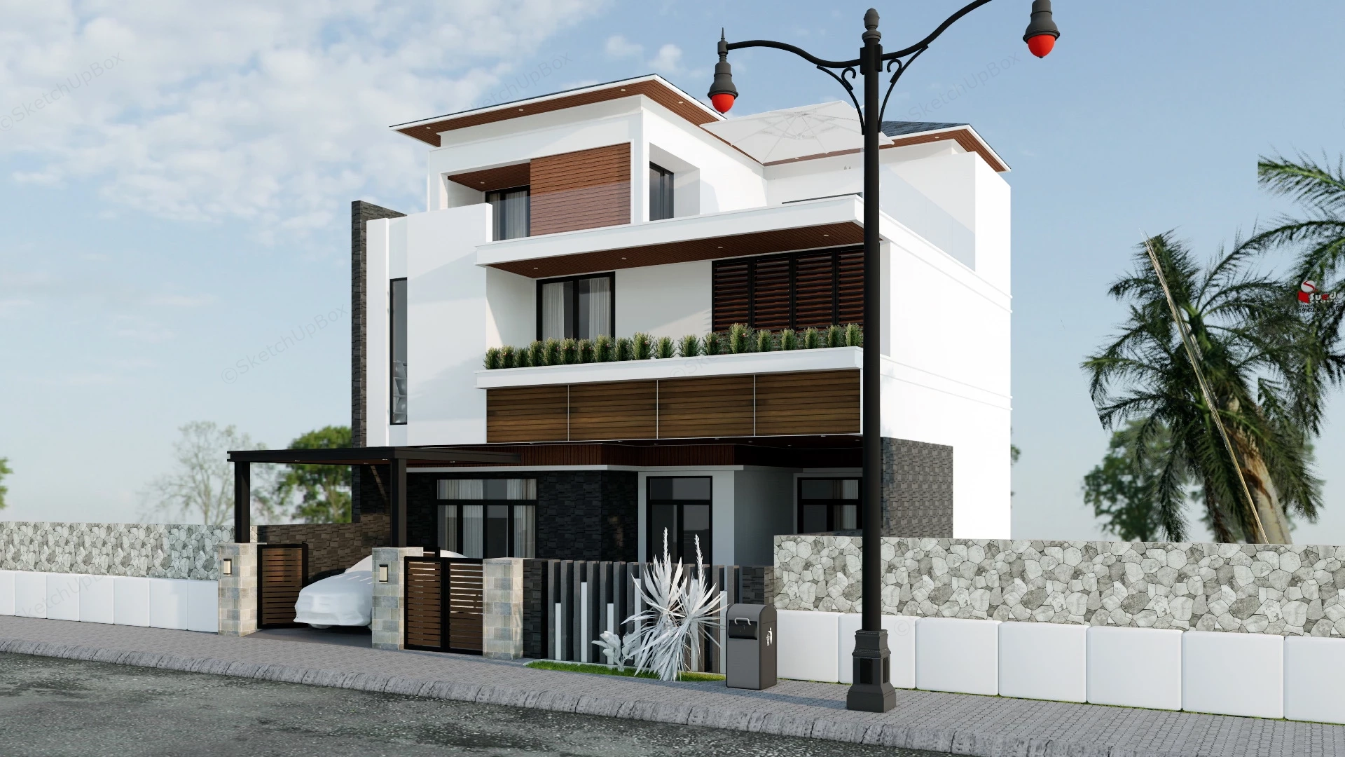 3 Storey House Design sketchup model preview - SketchupBox