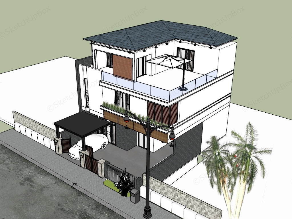 3 Storey House Design sketchup model preview - SketchupBox