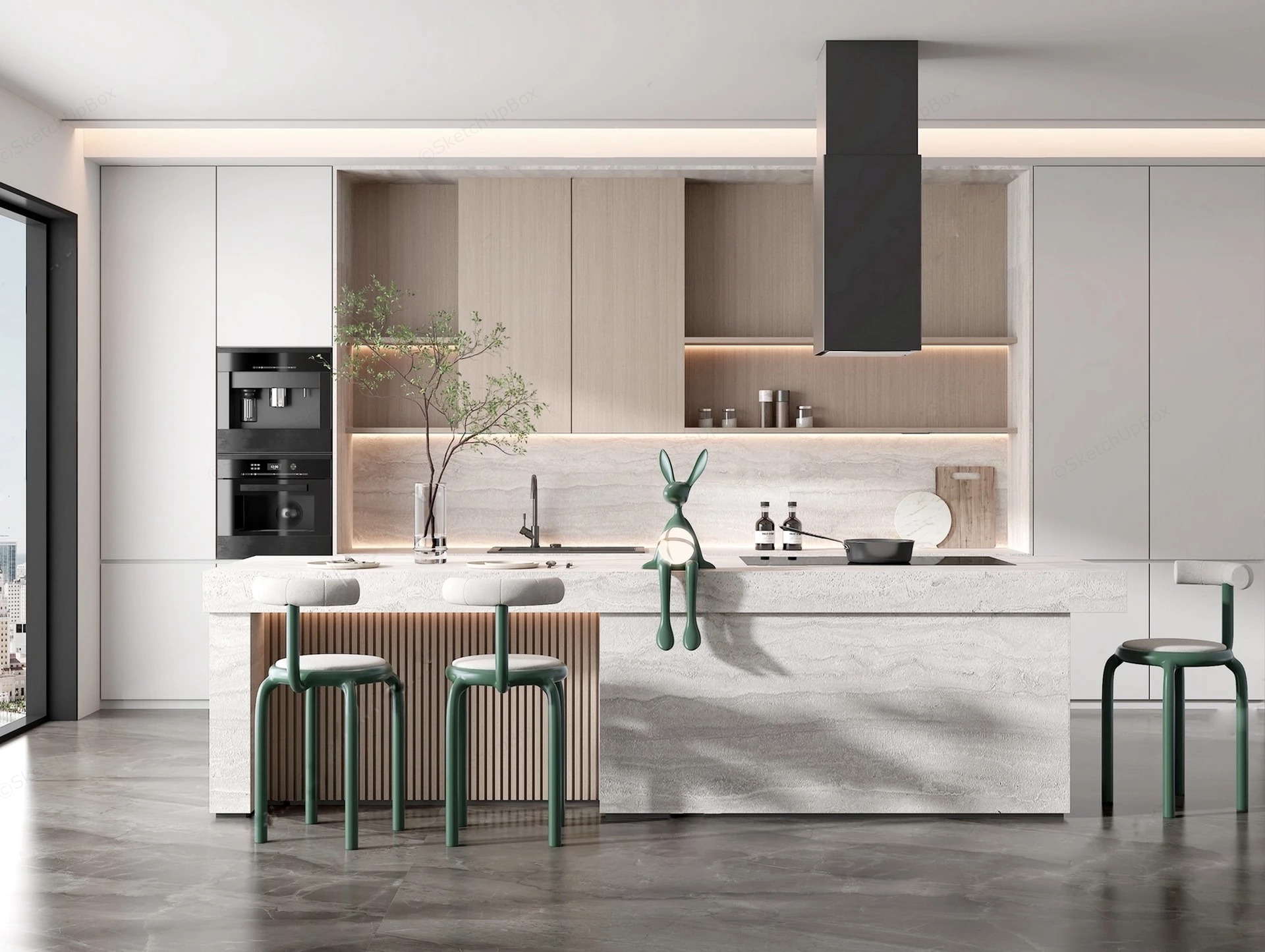 Modern Kitchen Island Idea sketchup model preview - SketchupBox