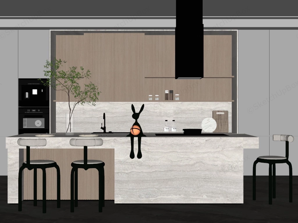 Modern Kitchen Island Idea sketchup model preview - SketchupBox