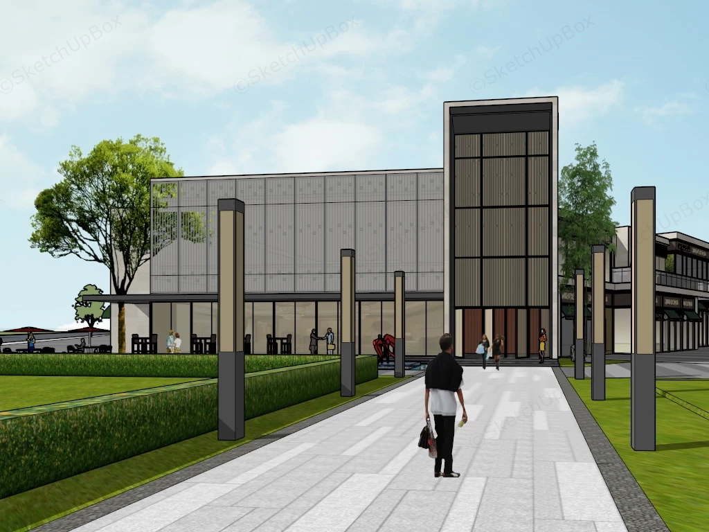 Commercial Retail Buildings sketchup model preview - SketchupBox