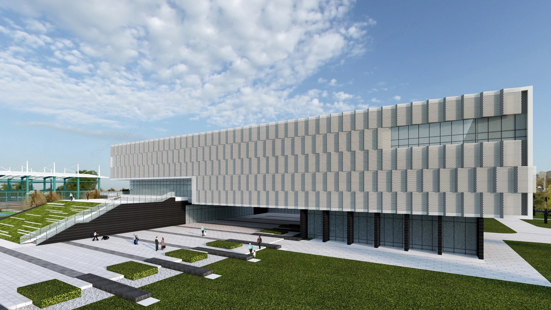 Olympic Tennis Center Plan sketchup model preview - SketchupBox