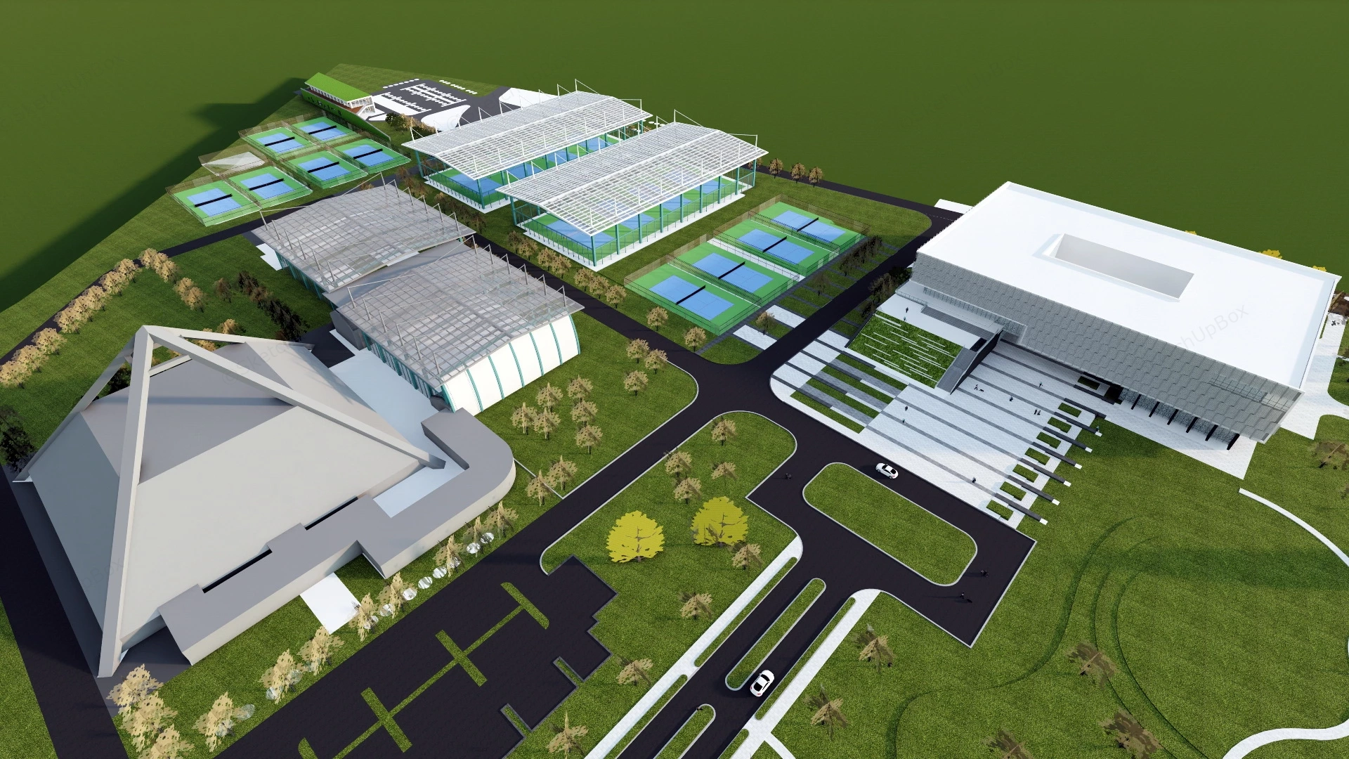 Olympic Tennis Center Plan sketchup model preview - SketchupBox