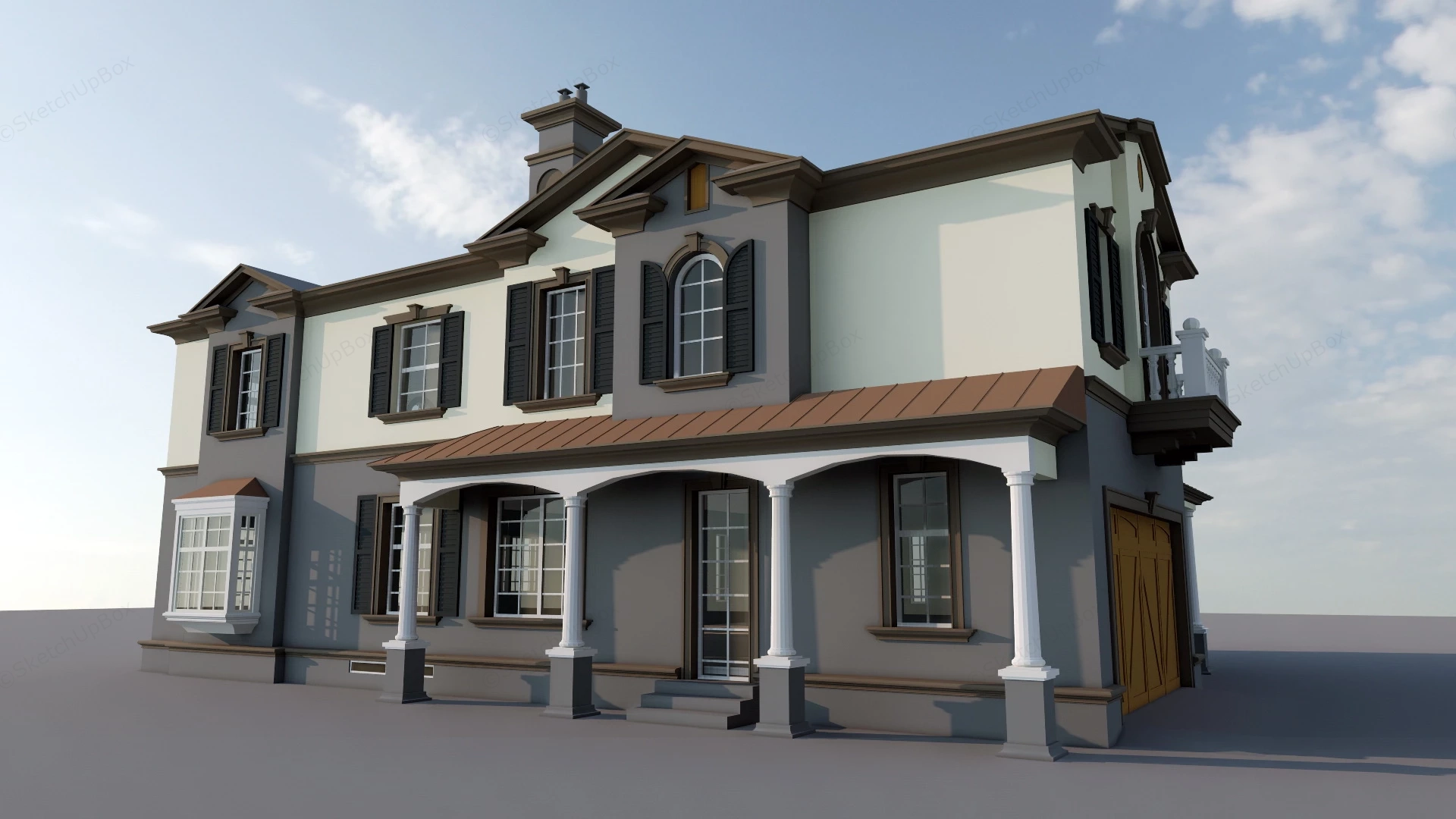 Old Craftsman Style House sketchup model preview - SketchupBox