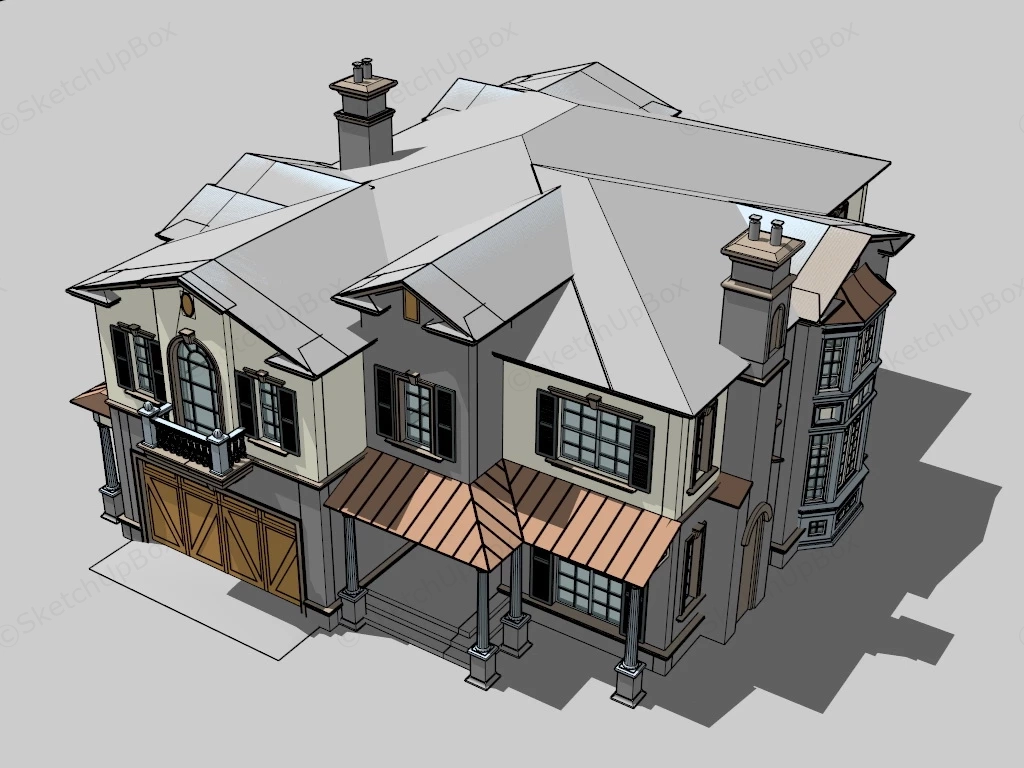 Old Craftsman Style House sketchup model preview - SketchupBox