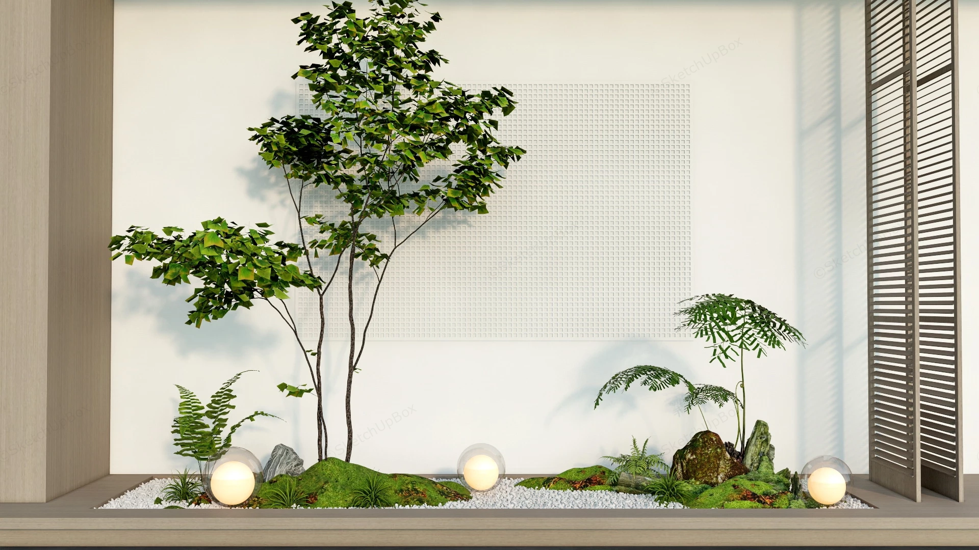 Indoor Zen Garden Design sketchup model preview - SketchupBox