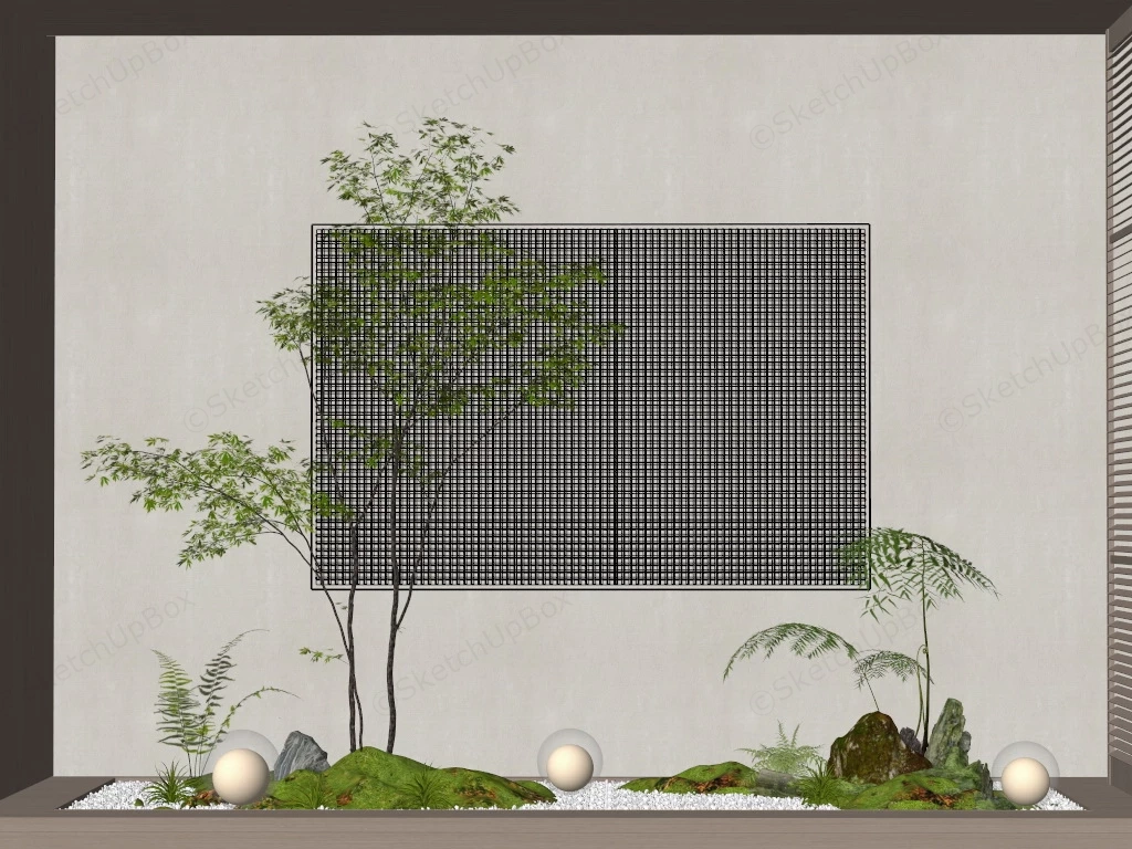 Indoor Zen Garden Design sketchup model preview - SketchupBox