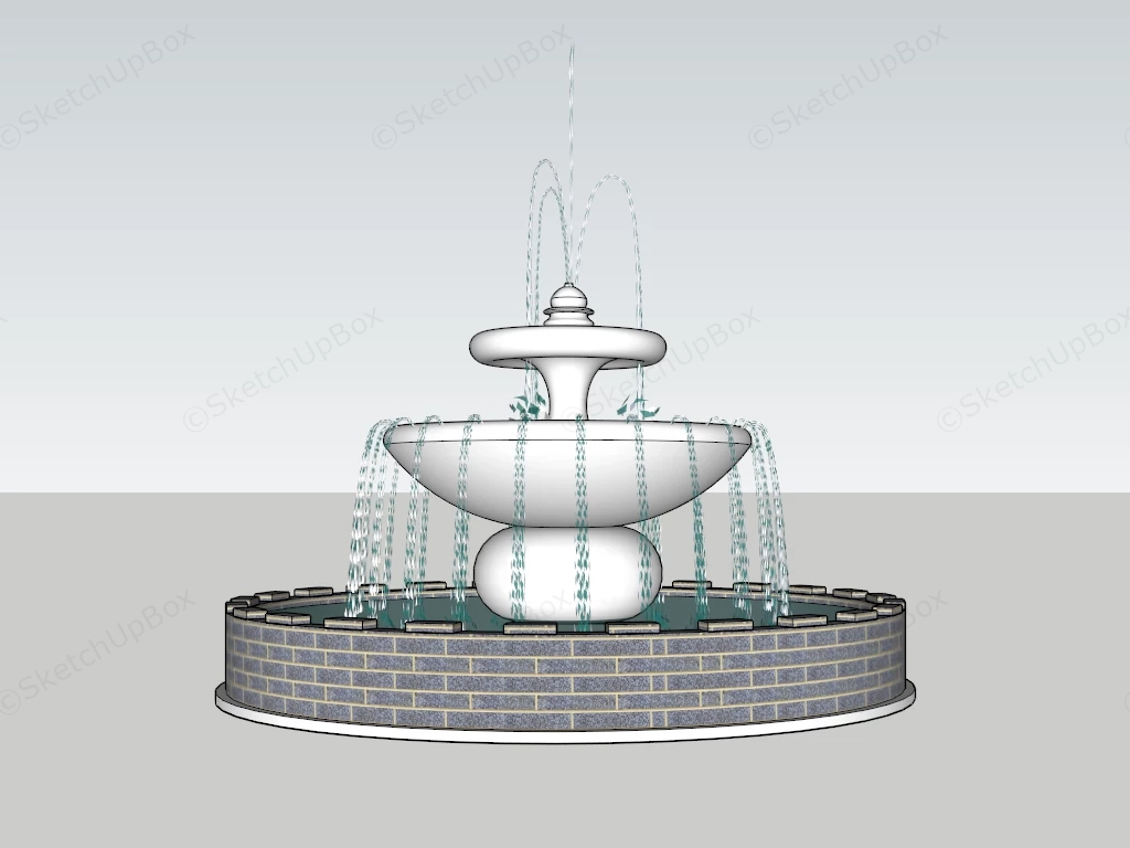 Brick Water Fountain sketchup model preview - SketchupBox