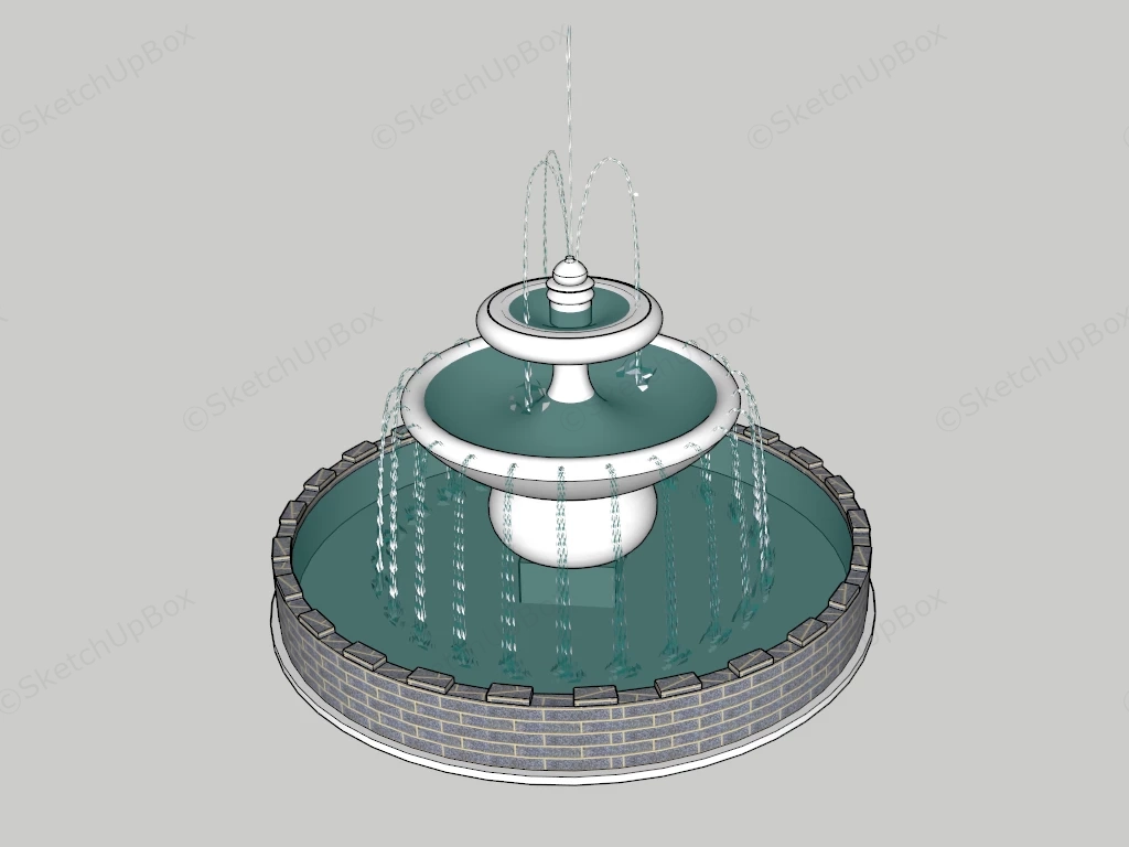 Brick Water Fountain sketchup model preview - SketchupBox
