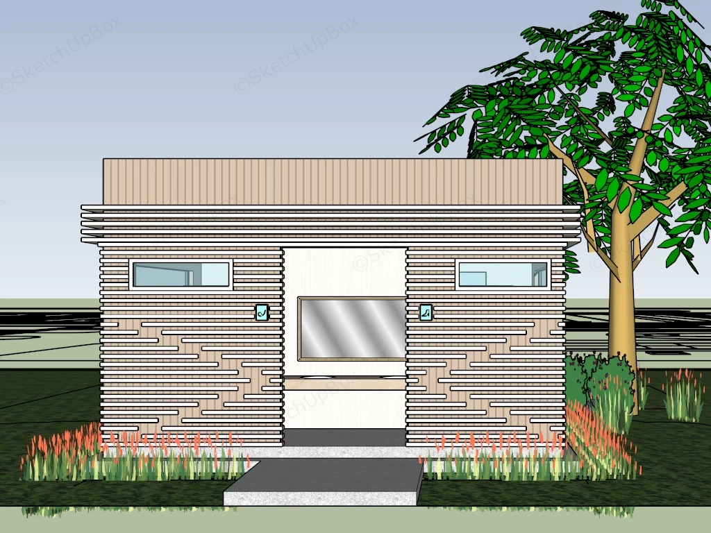 Prefab Public Restroom Building sketchup model preview - SketchupBox