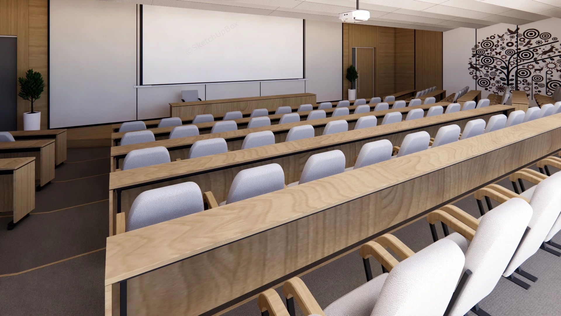 Conference Hall Interior Design sketchup model preview - SketchupBox