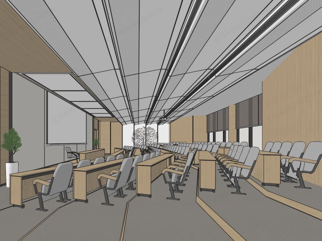 Conference Hall Interior Design sketchup model preview - SketchupBox