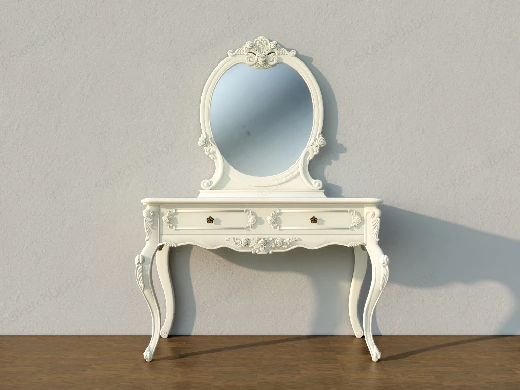 French Style Dressing Table sketchup model preview - SketchupBox