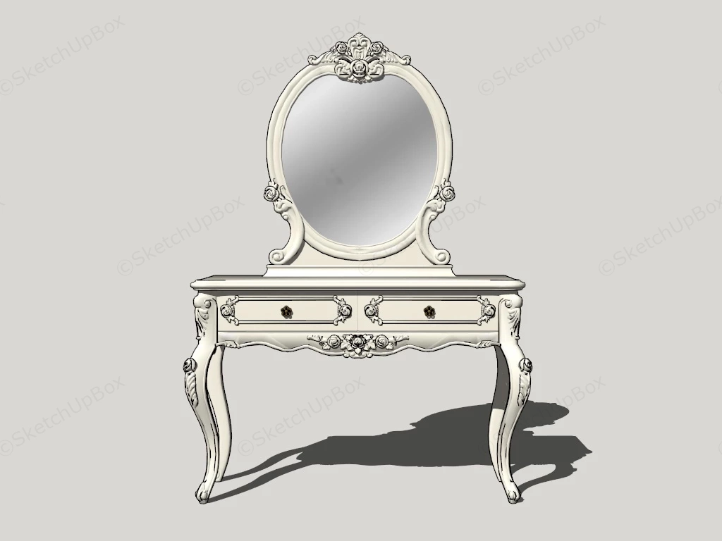 French Style Dressing Table sketchup model preview - SketchupBox