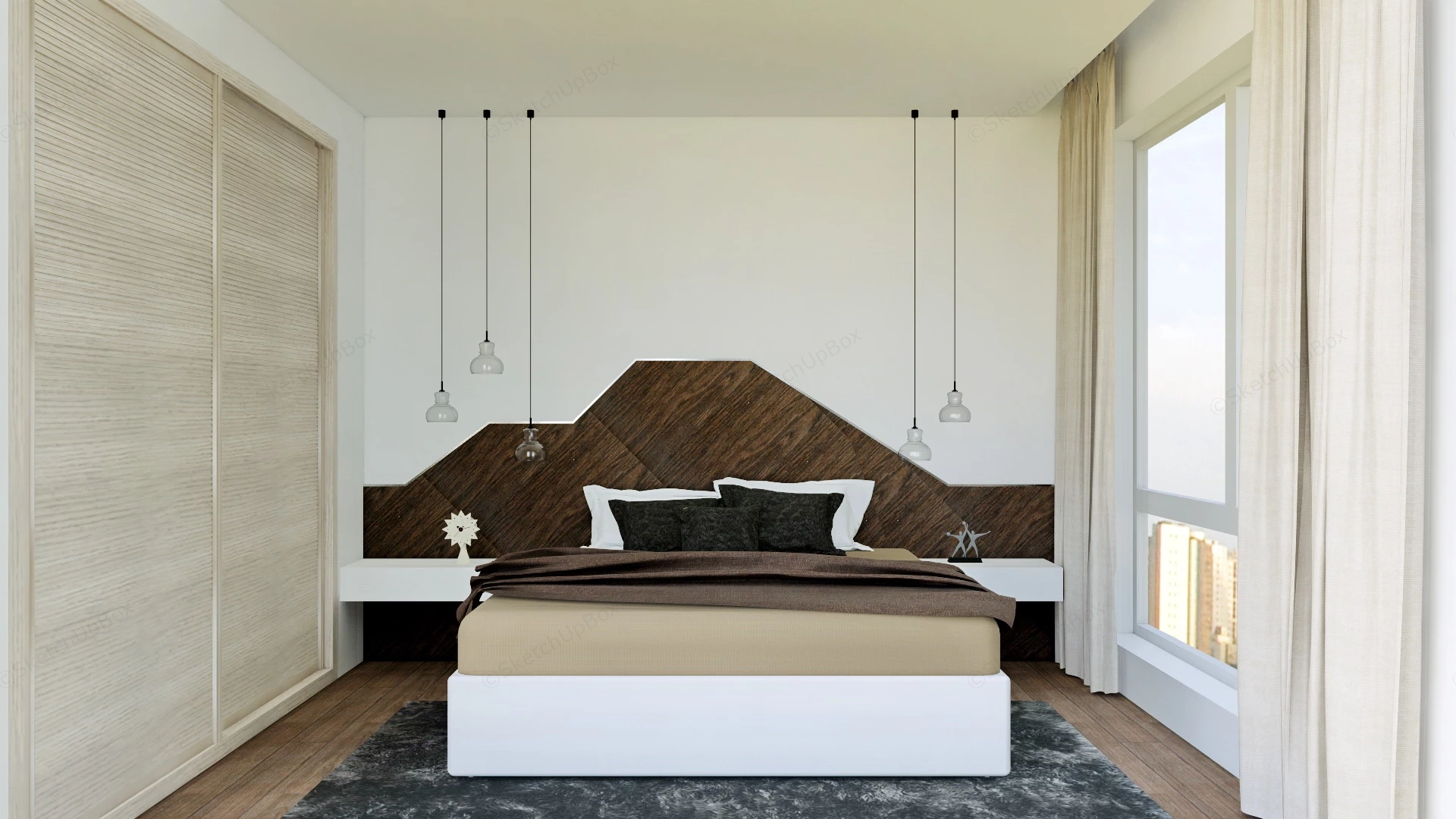 Simple Guest Room Idea sketchup model preview - SketchupBox