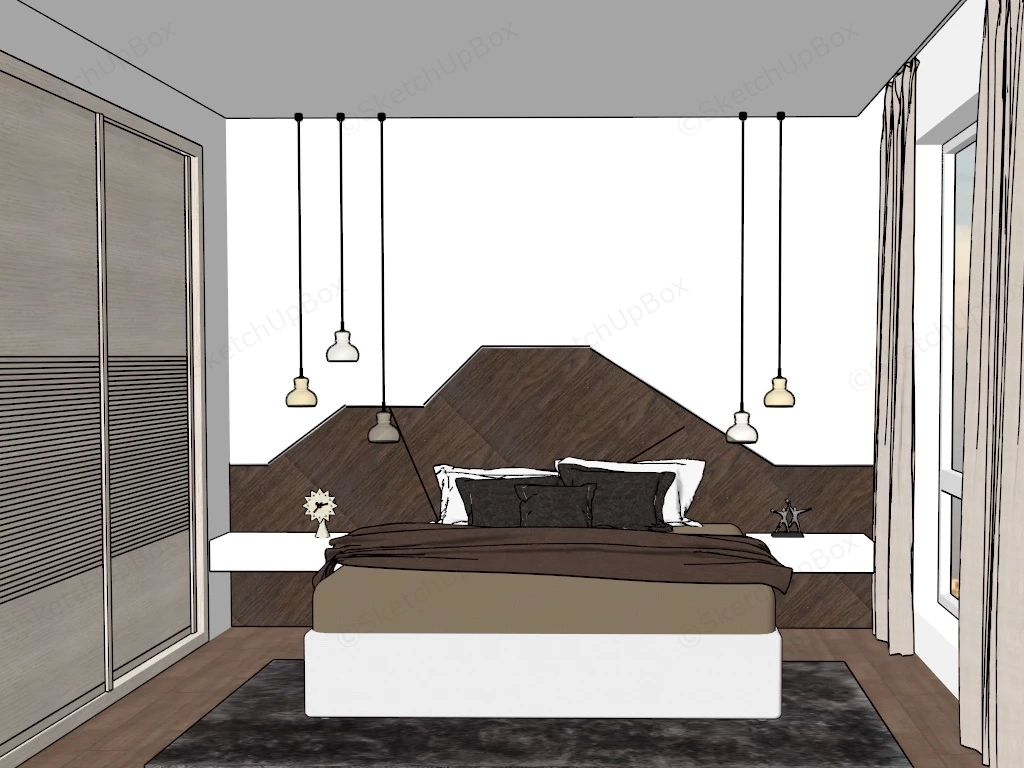 Simple Guest Room Idea sketchup model preview - SketchupBox