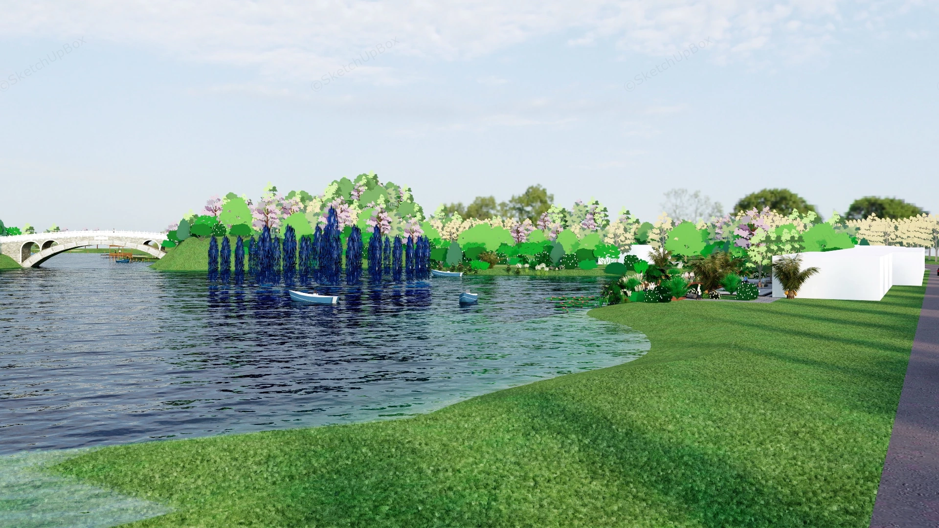 Lake Park Landscaping Plan sketchup model preview - SketchupBox