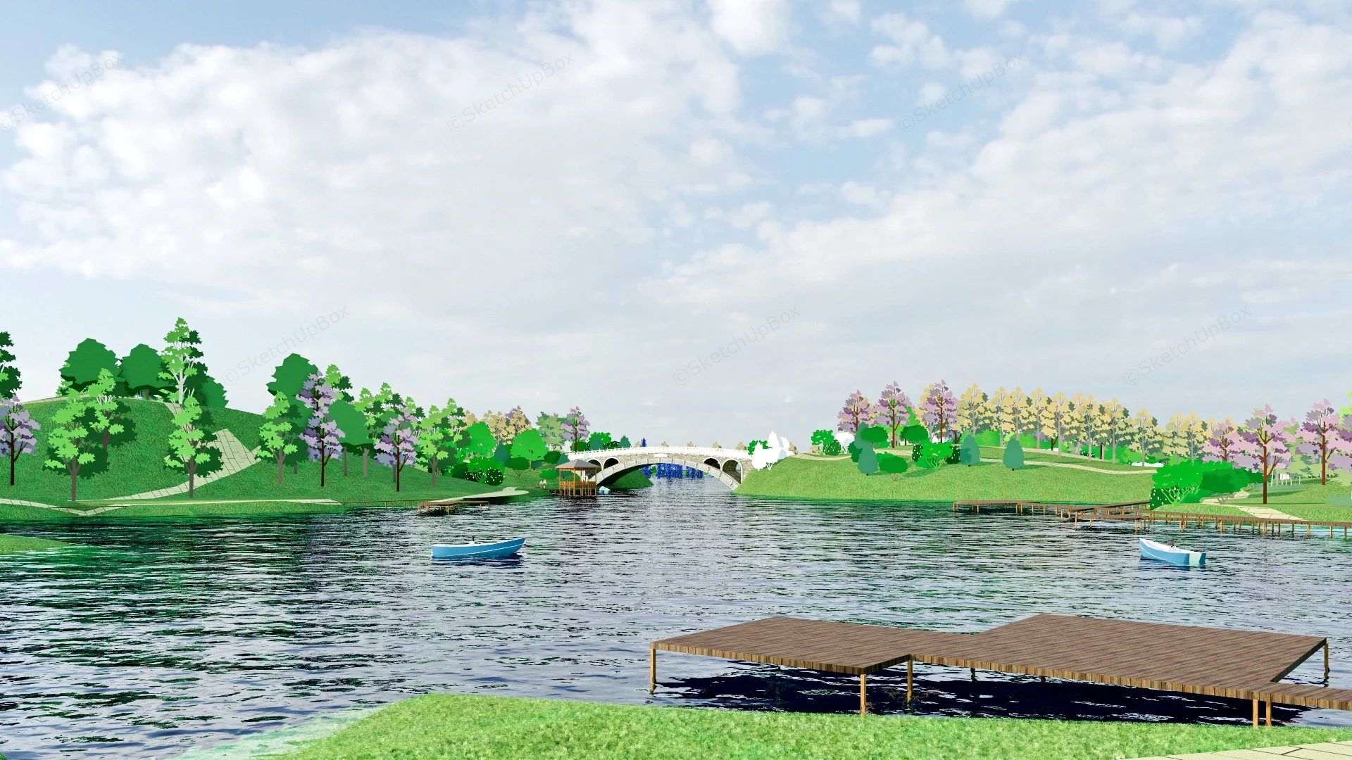Lake Park Landscaping Plan sketchup model preview - SketchupBox
