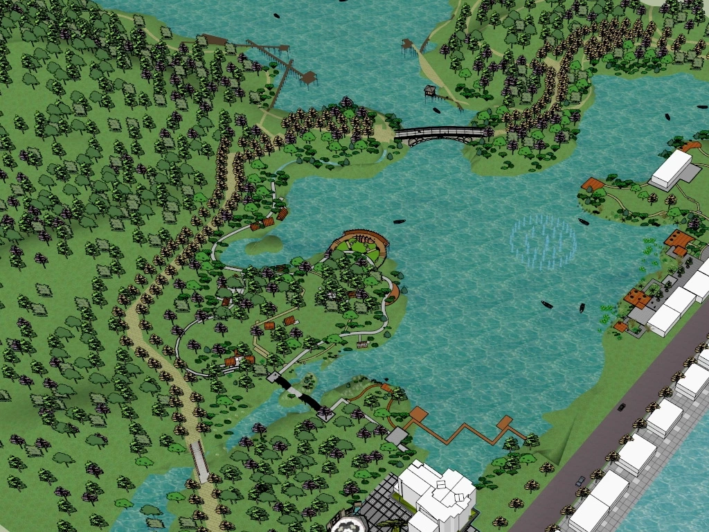 Lake Park Landscaping Plan sketchup model preview - SketchupBox