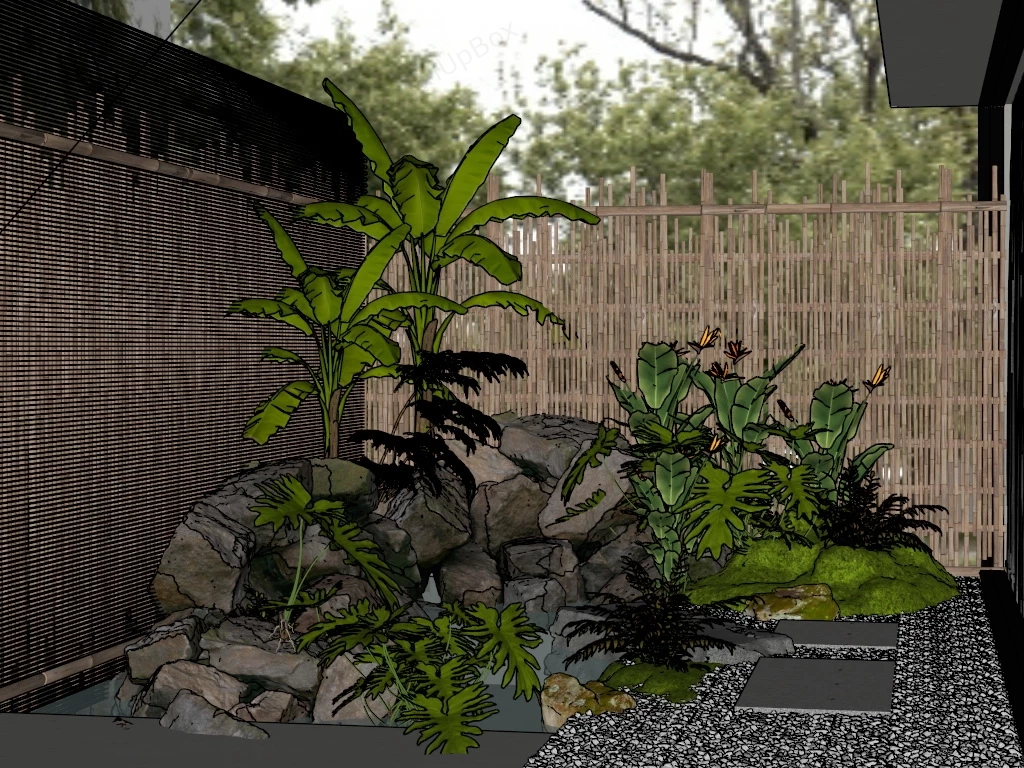 Small Patio Garden Idea sketchup model preview - SketchupBox