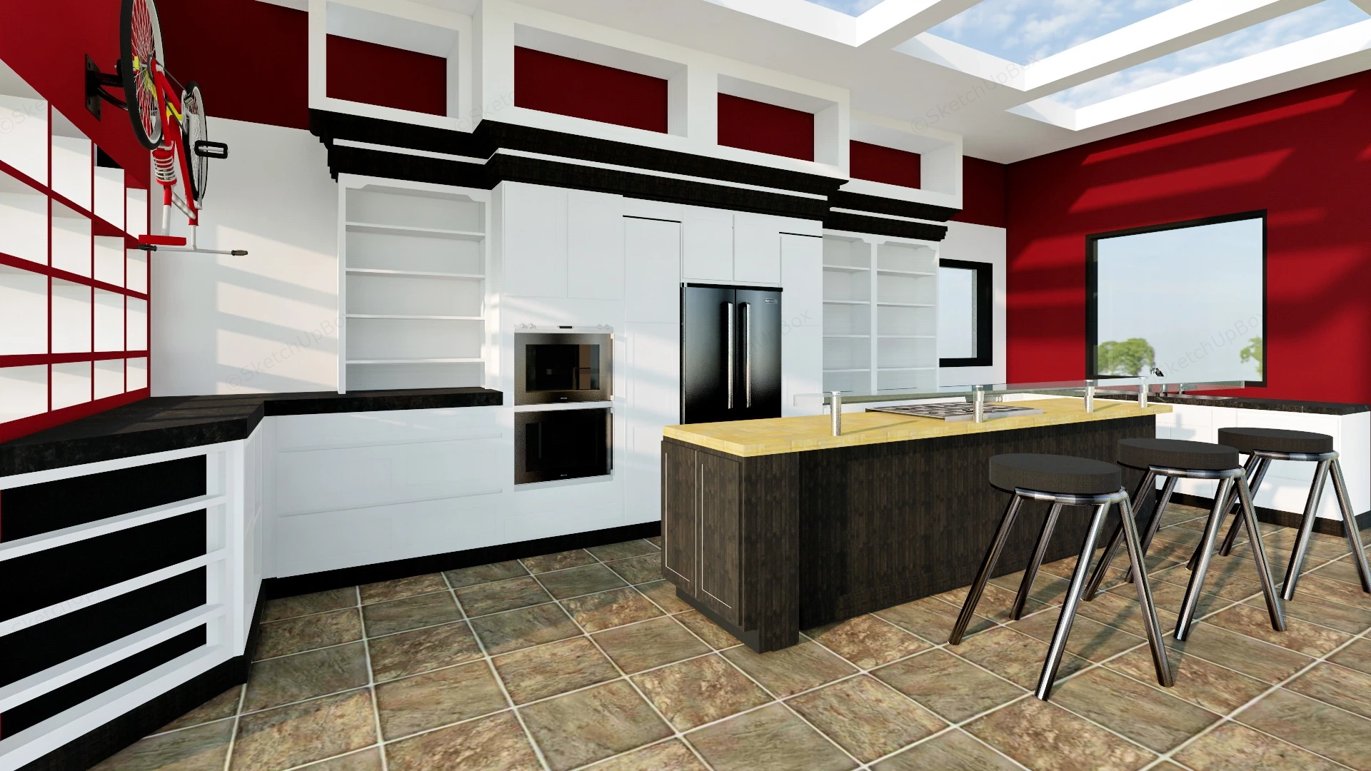 Full Outdoor Kitchen sketchup model preview - SketchupBox