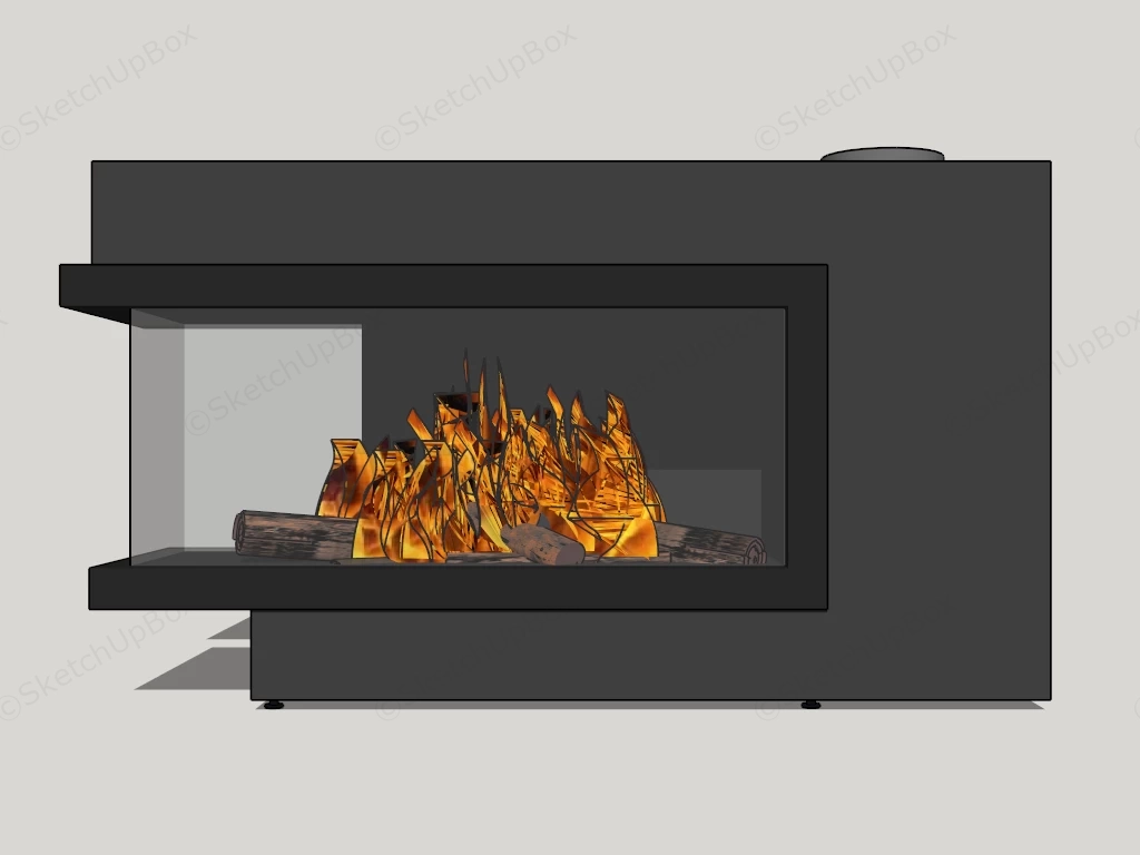 Modern Fireplace sketchup model preview - SketchupBox