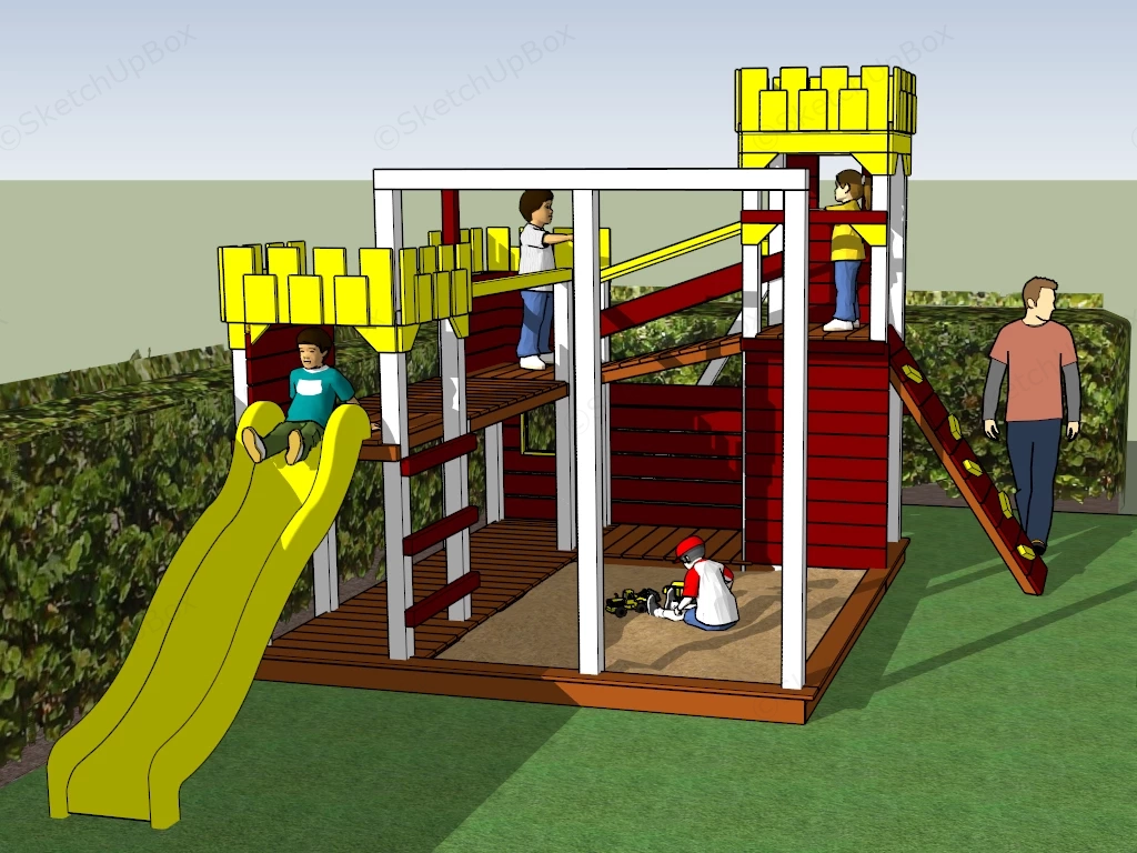 Backyard Play Structure sketchup model preview - SketchupBox