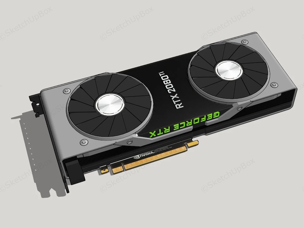 GeForce RTX 2080 Ti Graphics Card sketchup model preview - SketchupBox