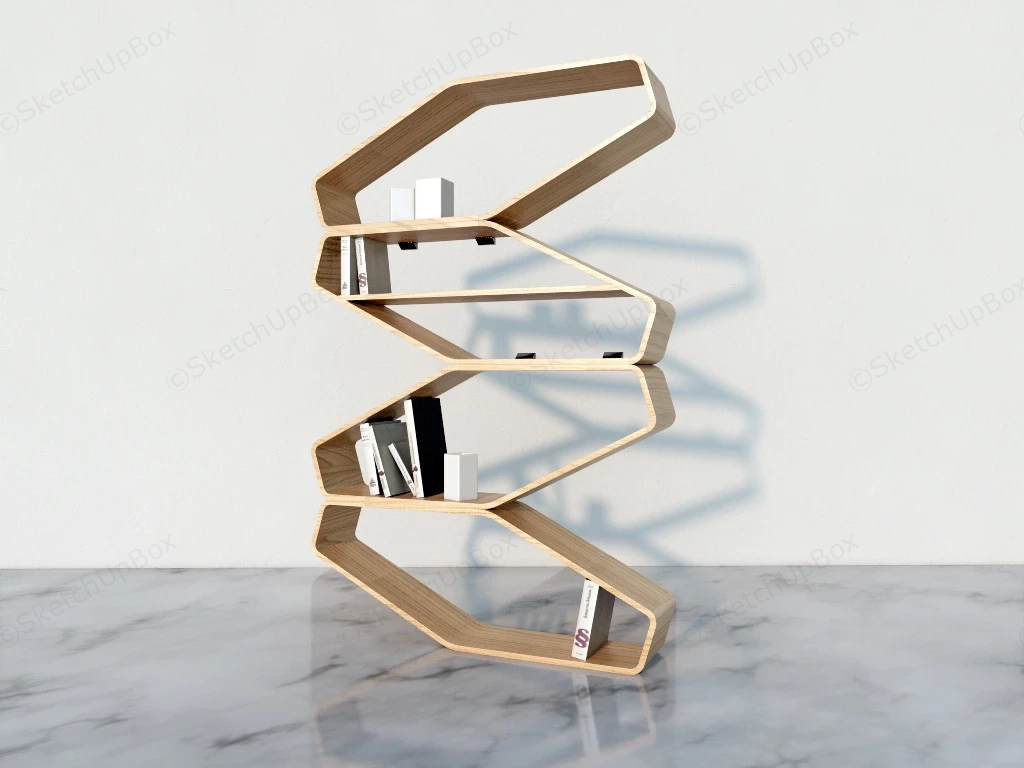 Decorative Wood Bookcase sketchup model preview - SketchupBox