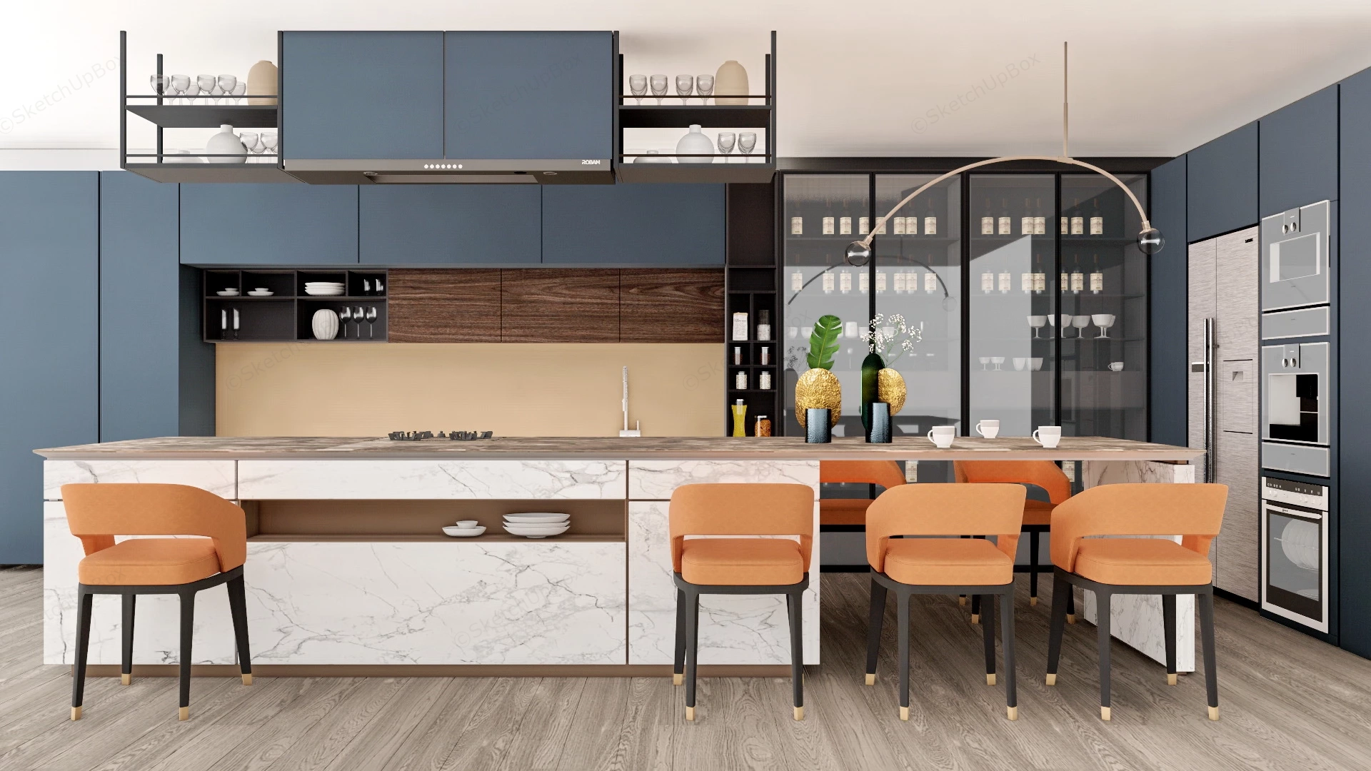 Contemporary Kitchen Island Idea sketchup model preview - SketchupBox