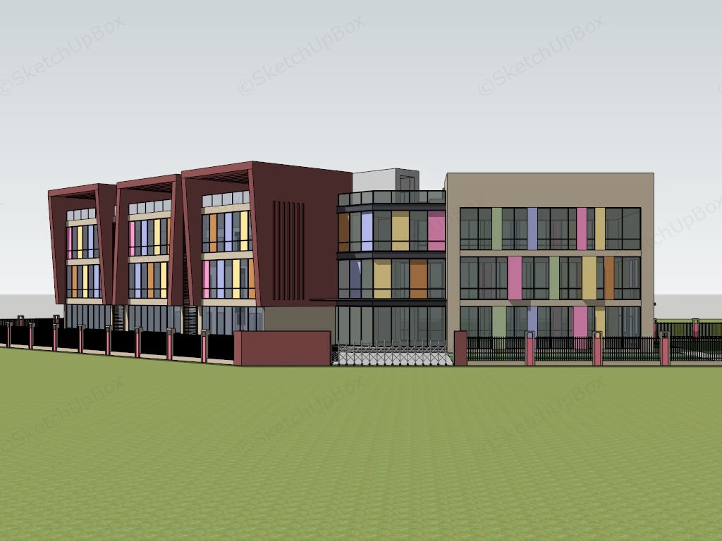 Kindergarten Architecture Design sketchup model preview - SketchupBox
