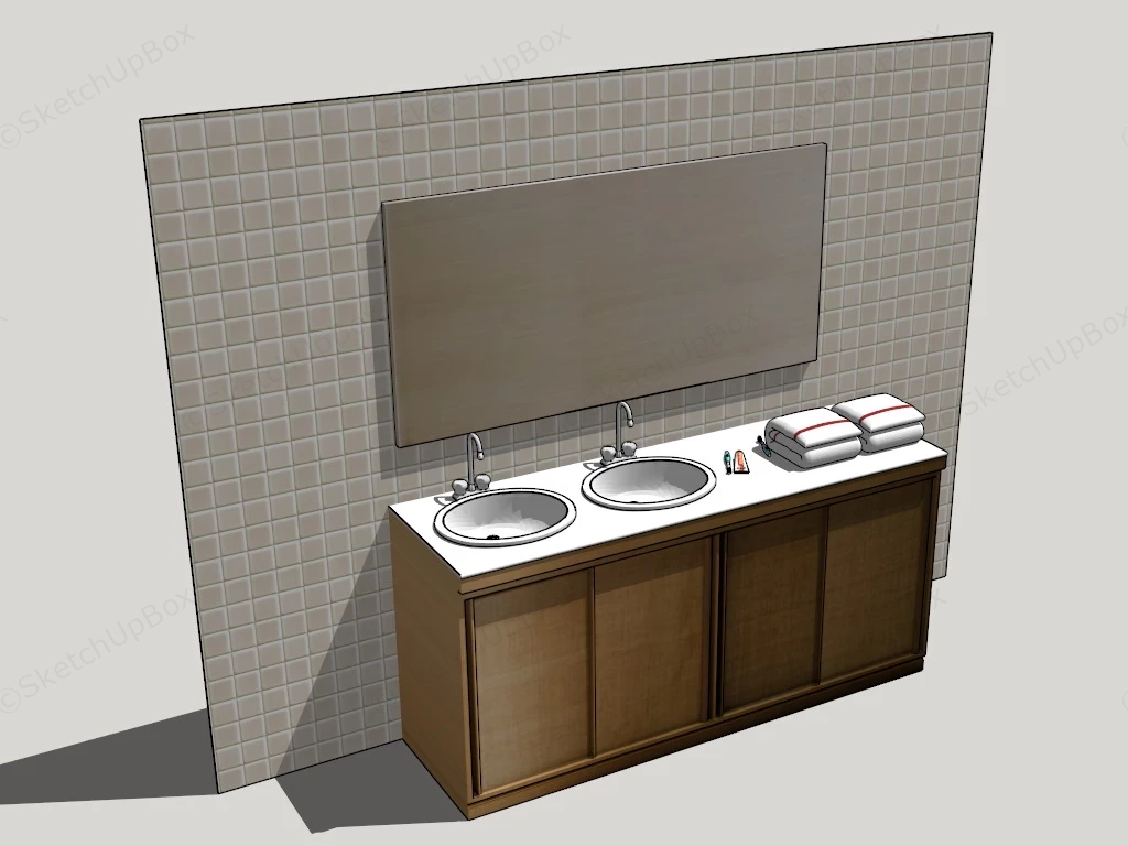 Retro Style Bathroom Vanity sketchup model preview - SketchupBox
