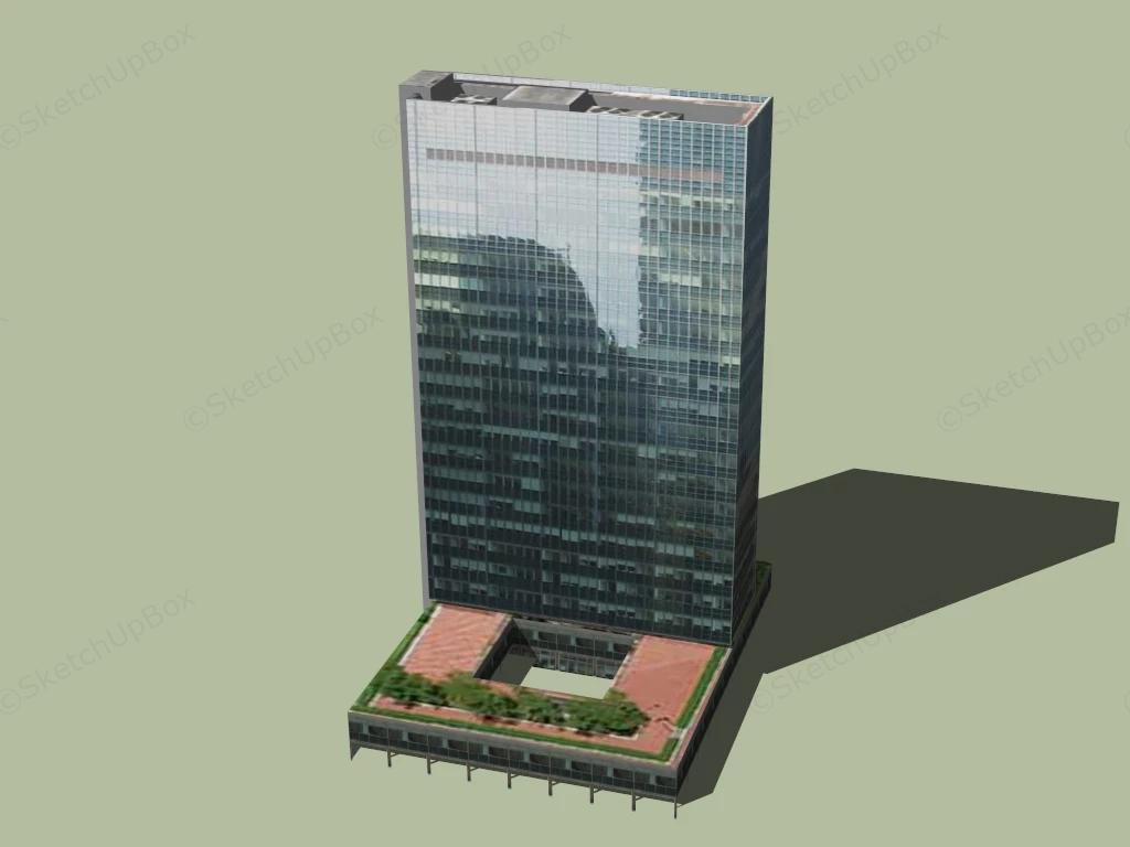 Modern Commercial Office Building sketchup model preview - SketchupBox
