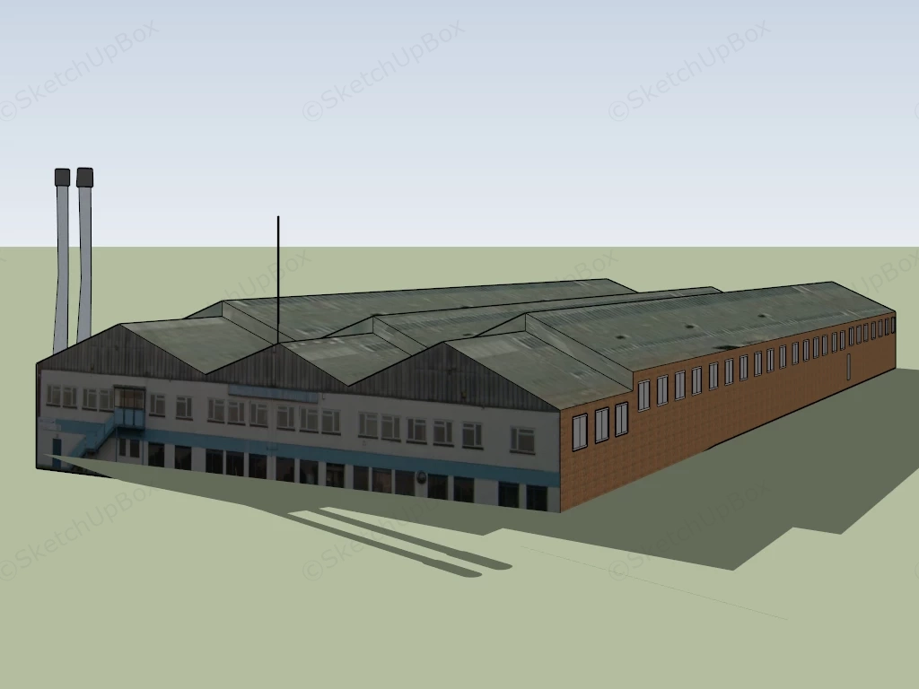 Old Factory Exterior sketchup model preview - SketchupBox