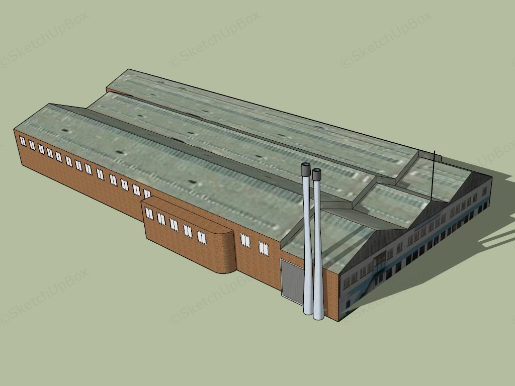 Old Factory Exterior sketchup model preview - SketchupBox
