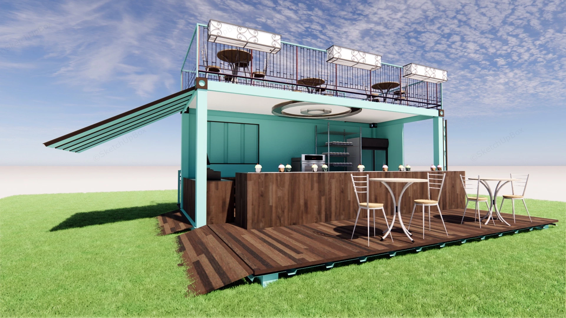 Ship Container Sweet Dessert Shop sketchup model preview - SketchupBox