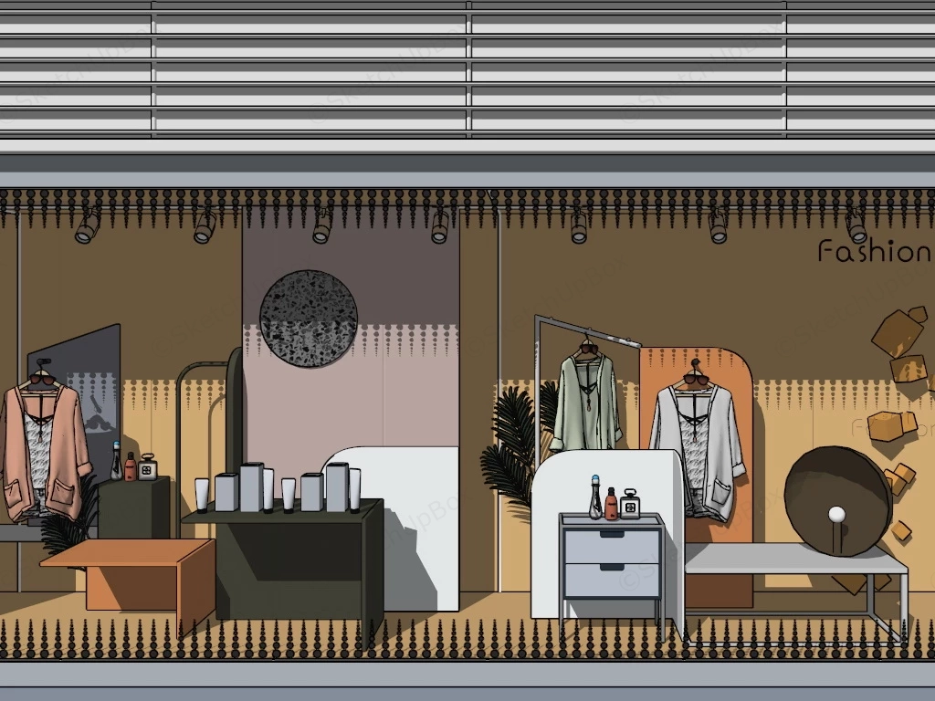 Clothing Retail Store Window sketchup model preview - SketchupBox