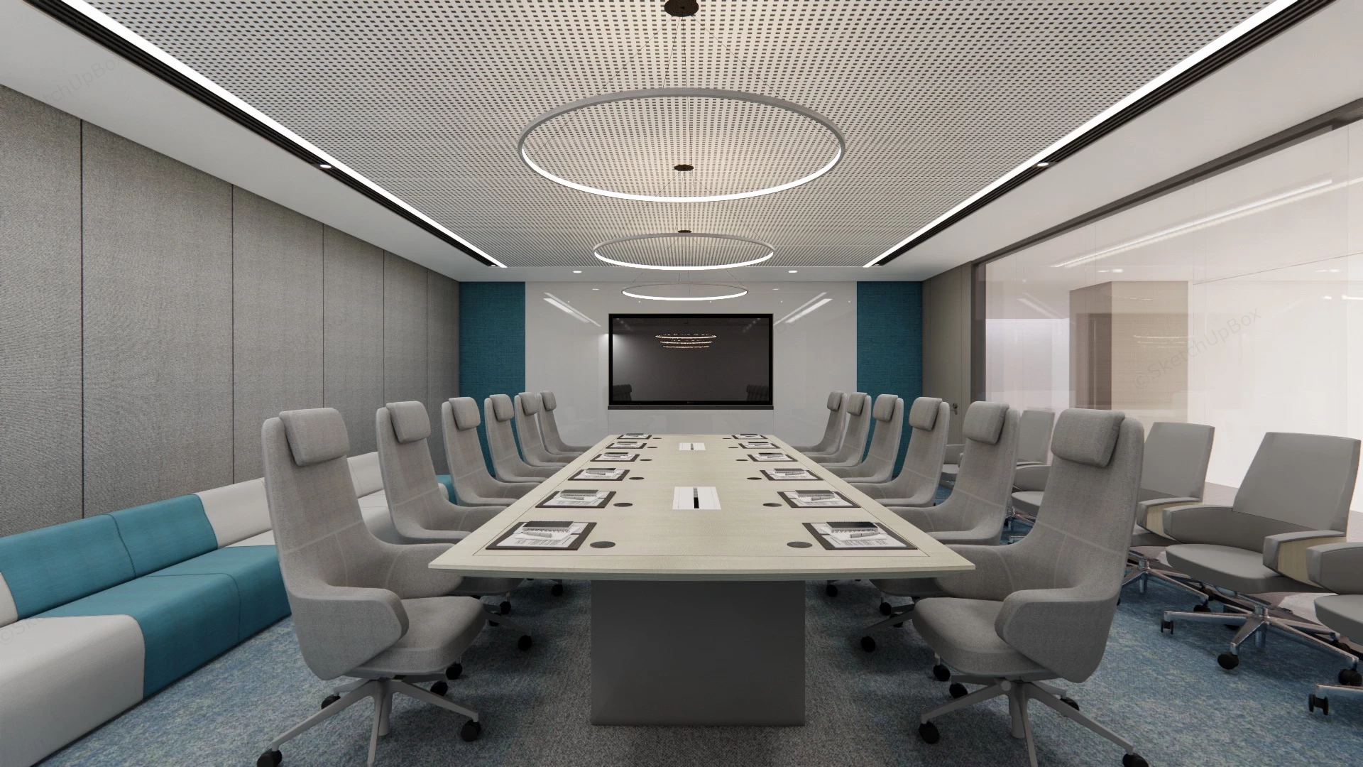 Executive Conference Room Design sketchup model preview - SketchupBox