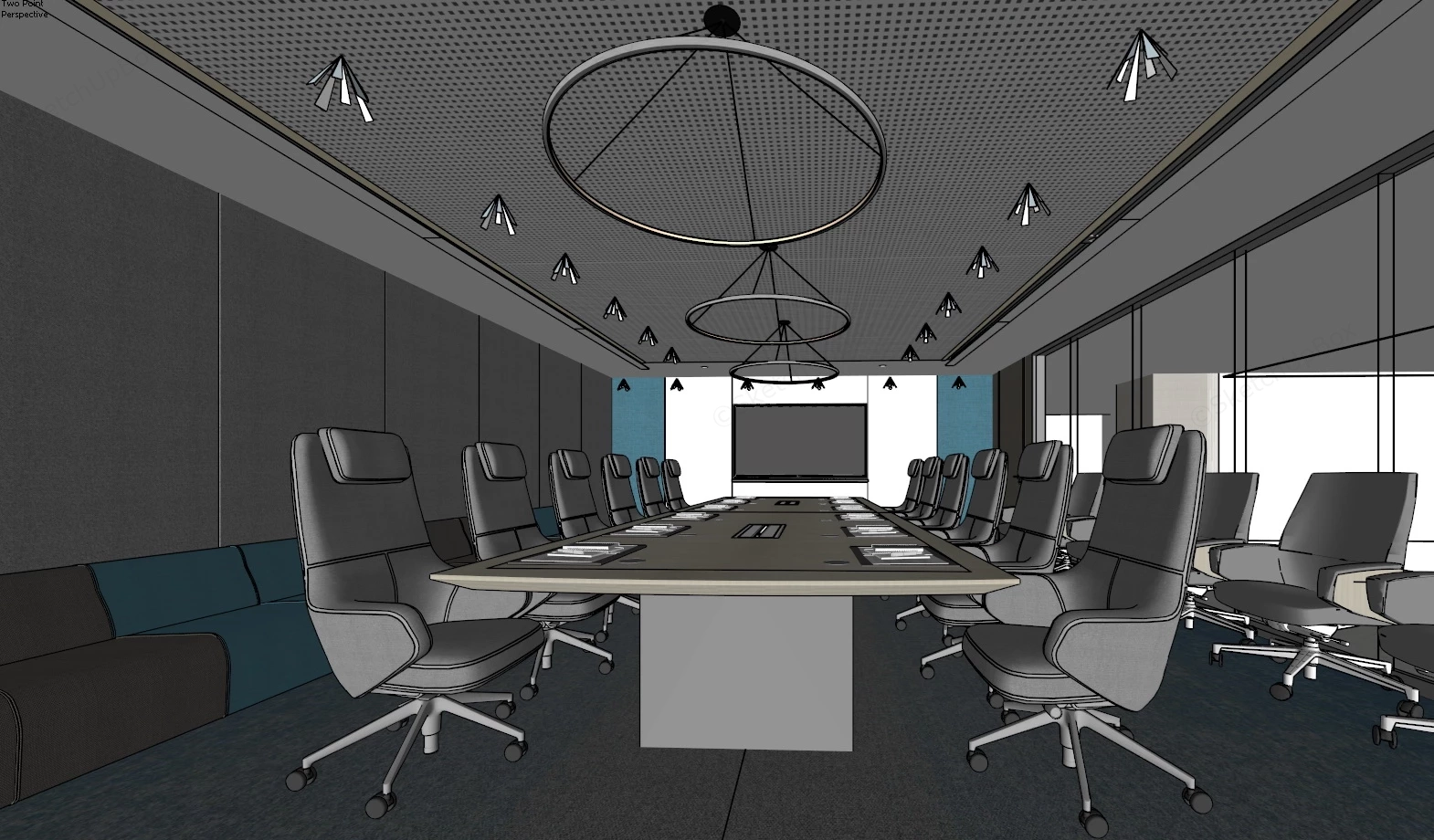 Executive Conference Room Design sketchup model preview - SketchupBox