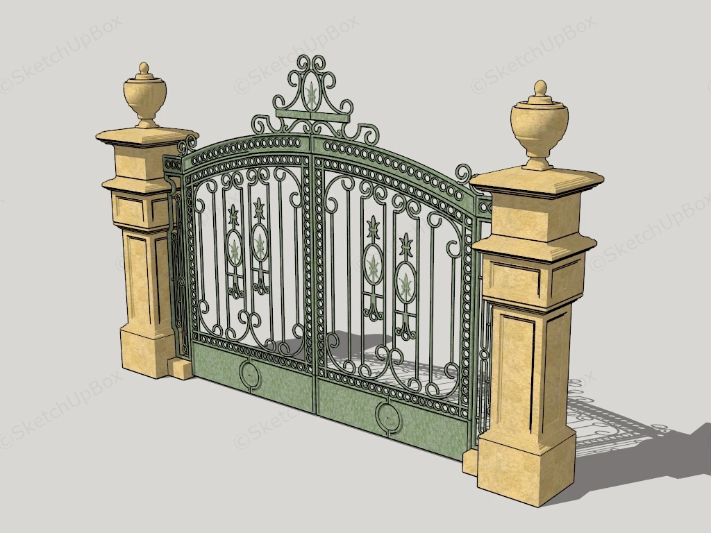 Decorative Metal Gate sketchup model preview - SketchupBox