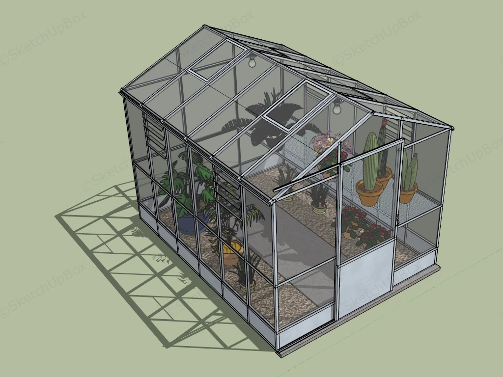 Home Garden Greenhouse sketchup model preview - SketchupBox