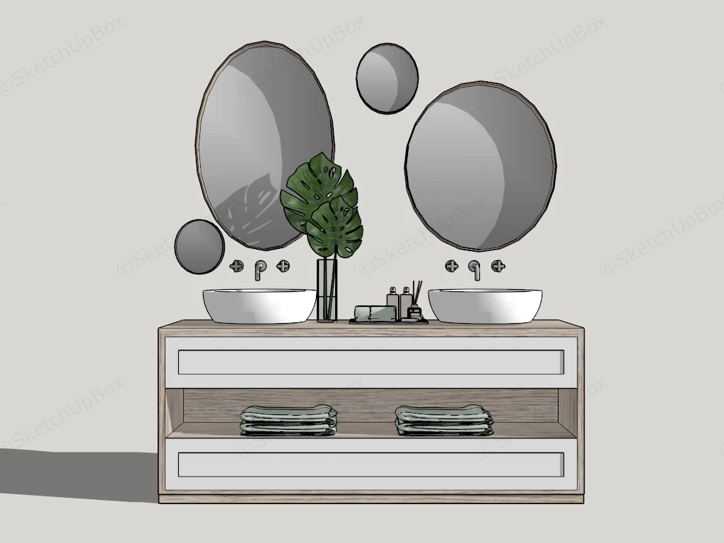 Decorative Bathroom Vanity sketchup model preview - SketchupBox