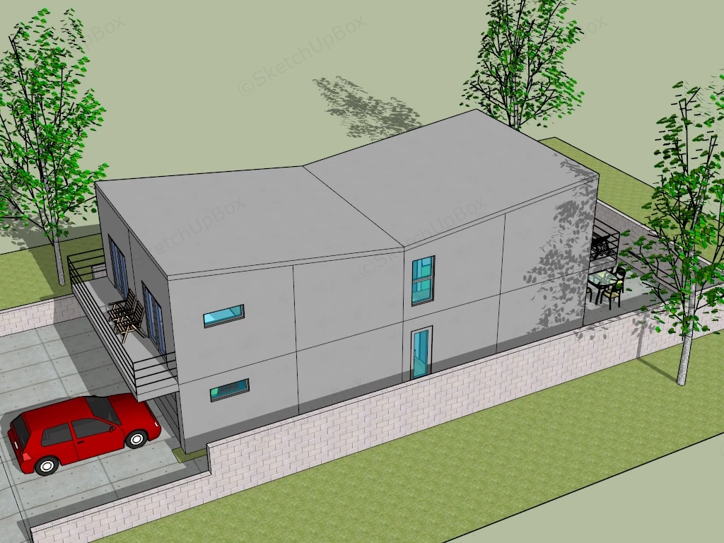 City Modern House Design sketchup model preview - SketchupBox