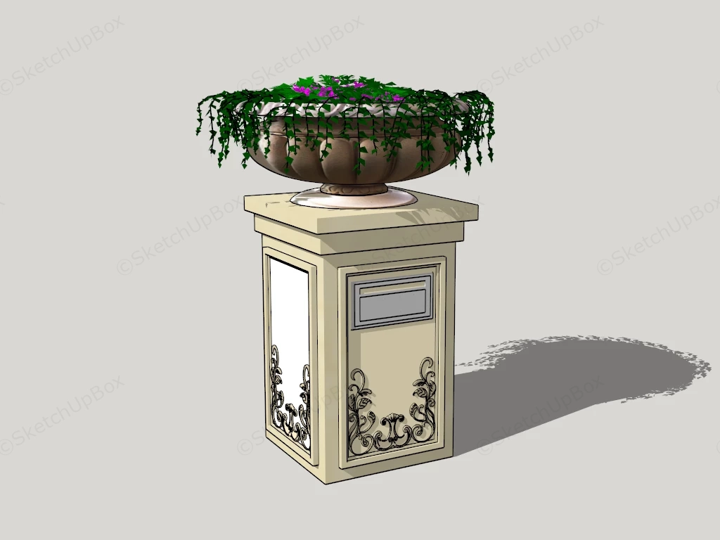 Urn With Pedestal sketchup model preview - SketchupBox