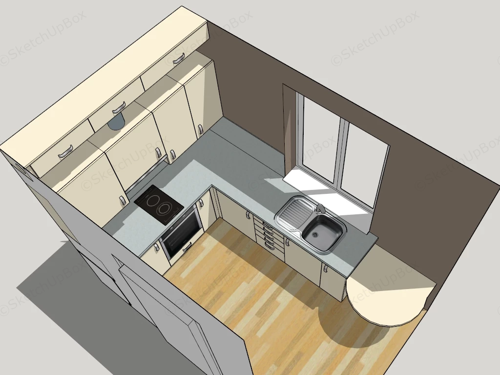 Creamy Yellow Kitchen Cabinets sketchup model preview - SketchupBox
